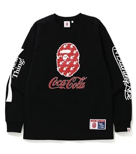 A Bathing Ape Coca-Cola Size XL Tee Coca Gate Long Sleeve T-Shirt Black CU605 - Picture 1 of 5