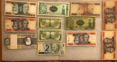 LOT OF 12 SOUTH AMERICA CIRCULATED COLLECTIBLE BANKNOTES:BRASIL & PARAGUAY - Image 1 of 4