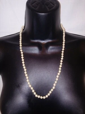 Marvella Pearl Necklace Strand String White Jewelry clasp push closure Womens - Image 1 of 3