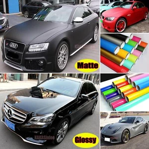 Air Free Stretch Car Paint Gloss Bright Matte Strip Vinyl Wrap Film Sticker US - Picture 1 of 70