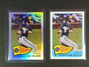 2021 Topps #T65-29 & TH65-29 Christian Yelich, Brewers - Redux & Chrome Inserts - Picture 1 of 7