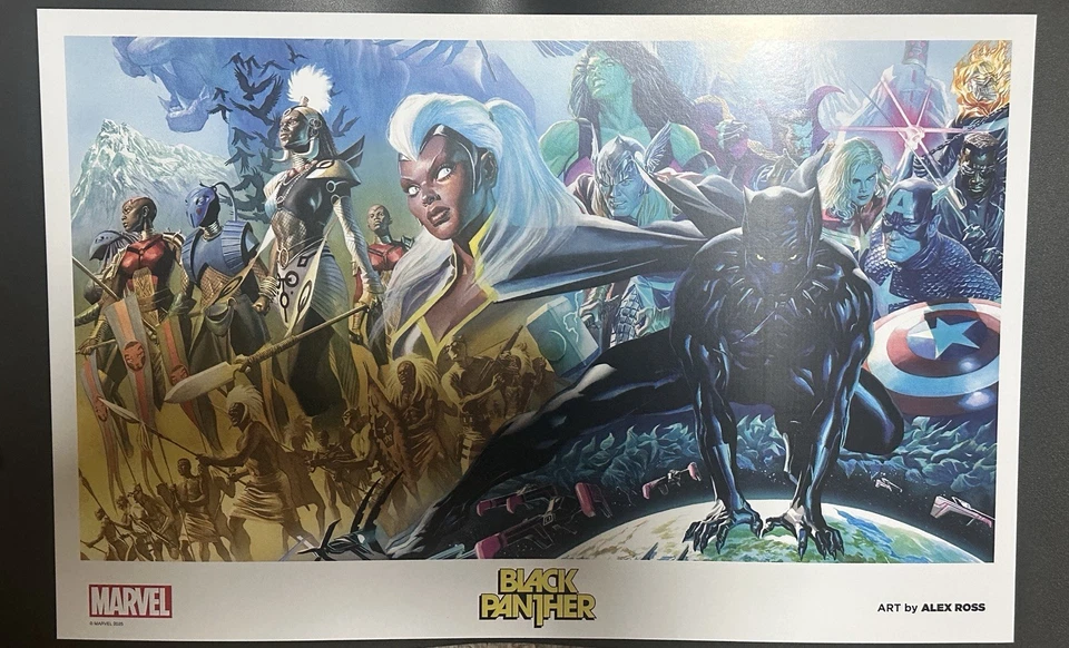 *Rare* 17X11 Black Panther Art Print By Alex Ross - image 1 of 1