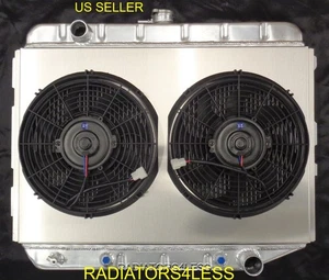 FUNDA DE RADIADOR DE ALUMINIO 3 FILAS Y VENTILADORES DE 12"" 1968-1974 COCHES DODGE MOPAR 26"" NÚCLEO - Imagen 1 de 2