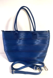Harveys Navy Blue Seatbelt Streamline Tote Crossbody Bag & Double Handle Purse - Picture 1 of 17