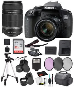 Canon EOS 800D (Rebel T7i) 18-55mm IS STM and EF-S 55-250mm Lens Bundle SanDisk - Picture 1 of 5