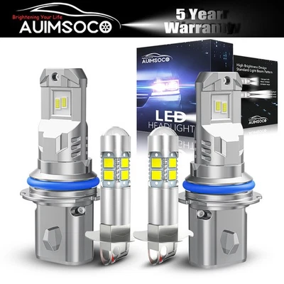 For Daewoo Lanos 1999-2002 9004 H3 LED Headlight Fog Light Super Bright White 4x - Image 1 of 4