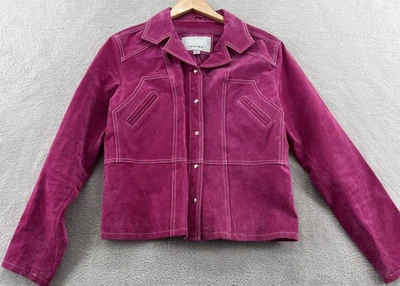 Chaqueta de Cuero Wilsons De Colección Para Mujer Grande Western Rosa Caliente Máxima Gamuza a Presión Foto 1 de 4