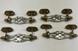 Clear Cut Glass and Brass Cabinet Drawer Handles Pulls Set of 4 - Bild 1 von 7