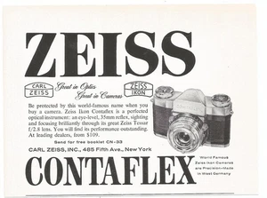 Zeiss Ikon Contaflex Kamera 1958 Original Magazin Printanzeige - Bild 1 von 1