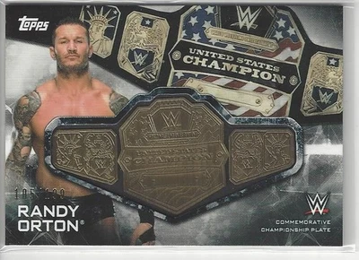 2019 TOPPS WWE RANDY ORTON U.S Title Commemorative Championship Plate SC-VP /199 - Image 1 of 2