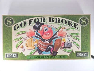1977 Go For Broke Board Game Complete Original Box Pawns Dice Cup Made In USA  - Image 1 of 4