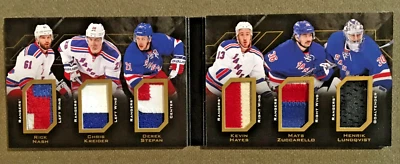 2015-16 UD Black Sixes Relics Booklet Premium Nash,Kreider,Stepan,Hayes,Zuc,Lund - Image 1 of 4