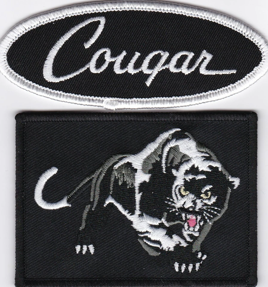 MERMERCURY COUGAR ШИТЬЕ/УТЮГ НА НАШИВКЕ ВЫШИТЫЙ ЗНАЧОК XR7 ЧЕРНАЯ БЕЛАЯ ПАНТЕРА FORD - Изображение 1 из 1