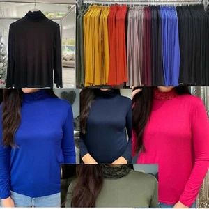 Wholesale Job Lot Ladies Long Sleeves Rosy Ruffle Neck 6 Pieces Mix Colours - Picture 1 of 1