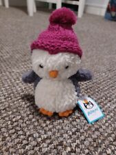 Jellycat ~ Wee Winter Penguin Soft Toy with Fuchsia Pink Bobble Hat ~ BNWT 