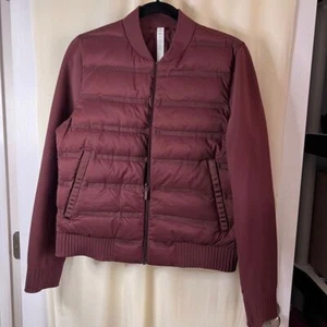 LuluLemon Brown Down & Around Reversible Bomber Jacket Casual Insulated-SZ 8 - Picture 1 of 11
