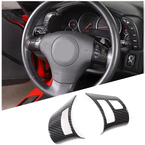 For Corvette C6 2005-13 Steering Wheel Button Decoration Cover ABS Carbon Grain - Bild 1 von 12