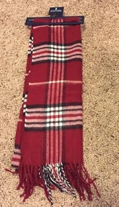 NWT Mens Stafford Red Winter Neck Scarf 100% acrylic fringe NEW - Picture 1 of 5