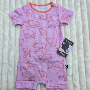 Rags to Raches Pig Peek a Booty Romper 9-12m Short Sleeve Kids Baby Boy Girl NWT - Picture 1 of 2
