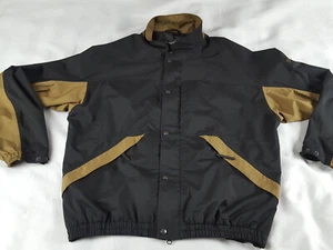 FJ Footjoy DryJoys Golf Jacket Black Full Zip Vented Windbreaker Men's Large - Picture 1 of 10