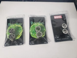 Black panther & Rick and Morty 12.7mm acrylic gauges earrings Studs 316l NEW X3 - Bild 1 von 6