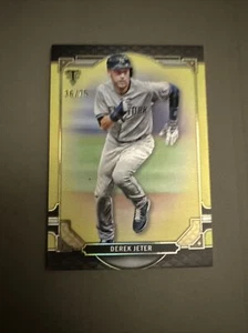 2022 Topps Triple Threads Derek Jeter Citrine Parallel #/75 Yankees - Picture 1 of 2