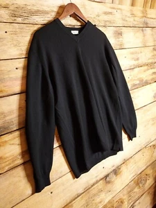 Gran Sasso 100% Virgin Wool Sweater Men's Size Large Black Made In Italy MSW110 - Picture 1 of 10