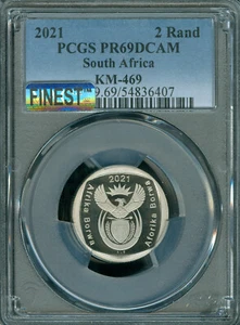 2021 SOUTH AFRICA 2 RAND PCGS PR69 DCAM MAC FINEST SPOTLESS 3,000 MINTED - Picture 1 of 2