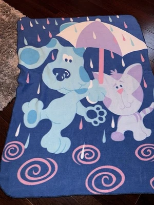 Vintage Blues Clues Throw Blanket 46” x 63” Rainy Day 2001 Viacom Nick Jr - Image 1 of 2
