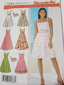 Simplicity Vintage 14 16 18 20 22 SUNDRESS & PURSE Pattern 5 variations - Picture 1 of 6