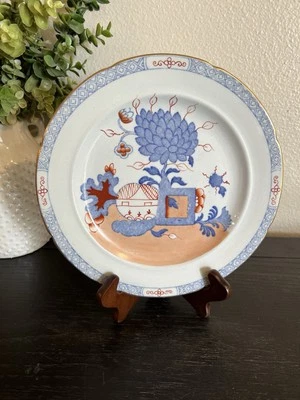 "Plato de 10"" Mason's Ironstone - Chinoiserie azul y rojo floral - circa 1870 antiguo" Foto 1 de 4