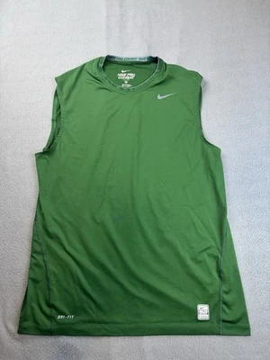 Camisa Nike Para Hombres XL Pro Combate Verde Dri Fit Pullover Sin Mangas Cuello Redondo Foto 1 de 4