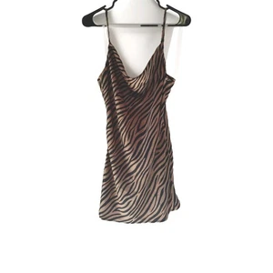 Schlupfkleid mit Zebramuster Größe Small drapiert Cocktail Party Satin - Bild 1 von 5