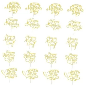 20PCS Gold Glitter Happy Mother's Day Cake Toppers,Birthday Mother's Rose Gold1 - Picture 1 of 8