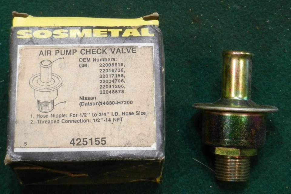 Válvula de retención de bomba de aire para Chevy ElCamino Camaro GM Datsun B210 Foto 1 de 1