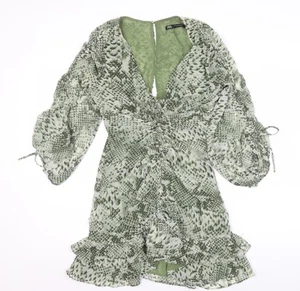 Zara Women's Green Fit & Flare Mini Dress XS - Picture 1 of 12