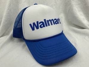 Walmart Trucker Hat Blue White Mesh Snapback Cap Retro Logo Adjustable - Picture 1 of 6