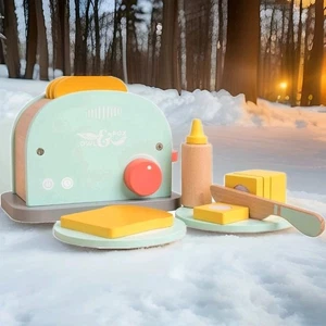 Owl & Fox Holz-Toaster-Set  Spielzeug-Frühstücksset mit Zubehör, Spielküche - Bild 1 von 2