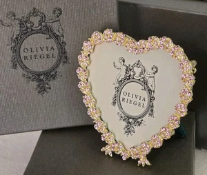 Olivia Riegel Heart Frame with Crystals Photo Frame Brand New 3.5" - Picture 1 of 14