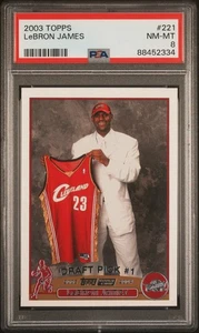 2003 Topps #221 Lebron James Rookie Card PSA 8 - Picture 1 of 3