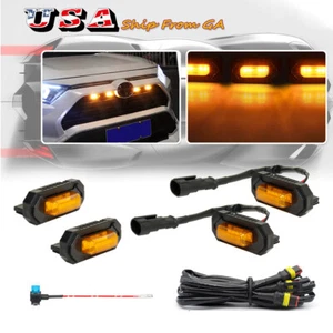 For Toyota RAV4 2019-2022 Raptor Style Front Grille Amber LED Lights Grill Kit - Picture 1 of 12
