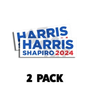HARRIS SHAPIRO 2024 CAMPAIGN BUMPER STICKER DEMOCRAT 9X3 2 PACK - Picture 1 of 7