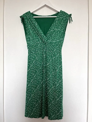 VESTIDO ENVOLVENTE DE VERANO FRUNCIDO VERDE ESMERALDA ITALIANO SÚPER BONITO TALLA 8 DEL REINO UNIDO Foto 1 de 4