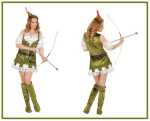 Miss Robin Hood Kostüm Sherwood Dieb Damenkostüm Damen Kleid Karneval Fasching - Bild 1 von 3