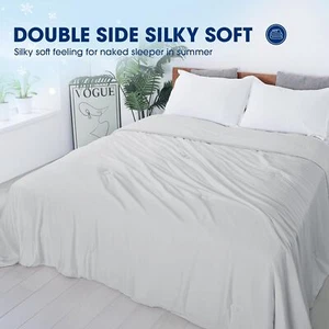 Cool comforter (queen size), cool blanket for hot sleepers (gray, 90 “x90”) - Picture 1 of 7