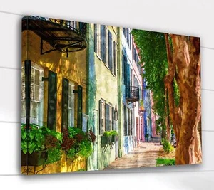 Charleston South Carolina watercolor, Charleston wall art, Charleston Canvas wa - Picture 1 of 14