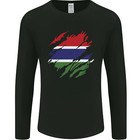 Torn Gambia Flag Gambian Day Football Mens Long Sleeve T-Shirt