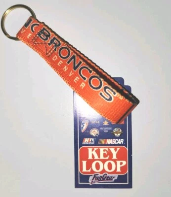 Denver Broncos NFL  Key Loop Team Color Fan Gear Vintage Key Chain - Image 1 of 4