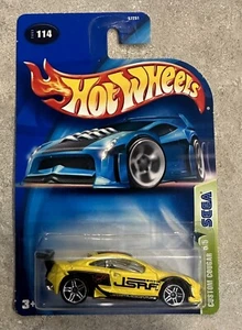 2003 Hot Wheels #114 Sega 5/5 CUSTOM COUGAR Yellow w/Chrome 5 Spoke Wheels - Picture 1 of 5