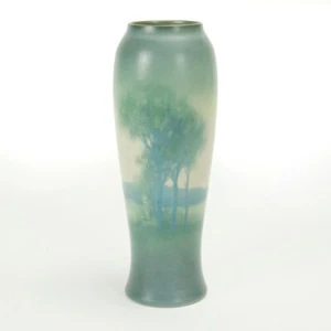 Rookwood Pottery ETH 11 7/8" tall scenic vellum matte blue green arts & crafts - Picture 1 of 7
